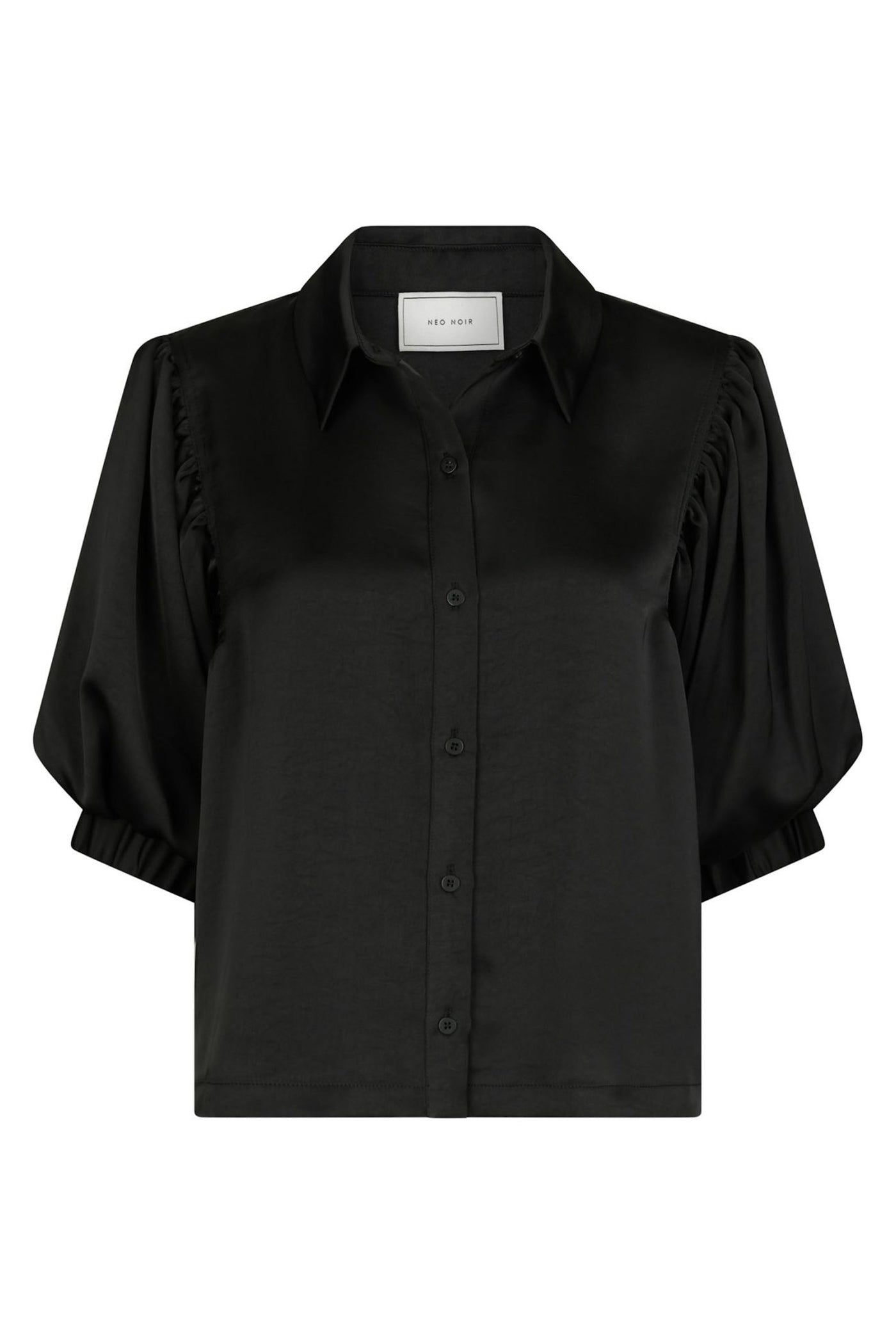 Etta Heavy Sateen Shirt Black - 167036