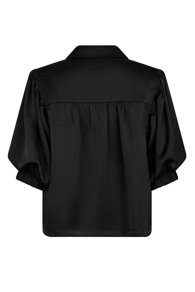 Etta Heavy Sateen Shirt Black - 167036 Thumbnail
