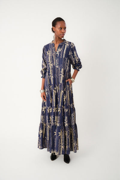EvelynLL Maxi Dress LS 23 Dark Blue - 25440-3010 Thumbnail