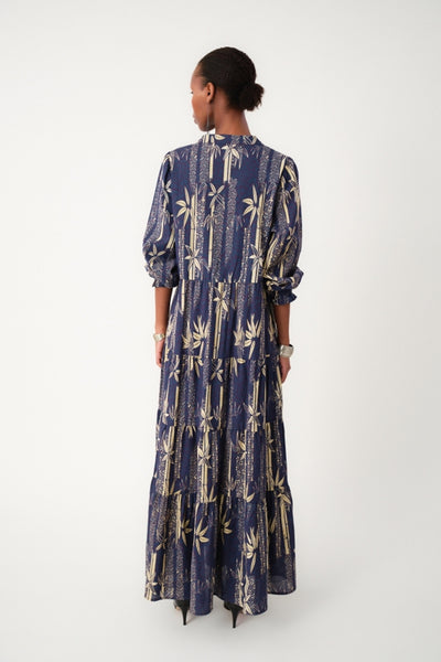 EvelynLL Maxi Dress LS 23 Dark Blue - 25440-3010 Thumbnail