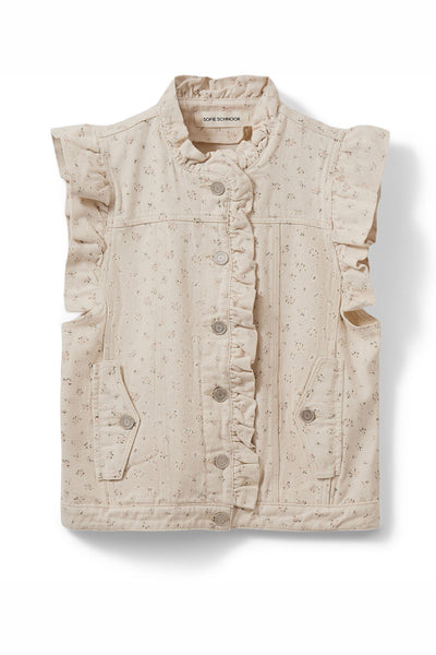 FARAHSW FRILL SLEEVE VEST 5033 Rose Flower - S261215 Thumbnail