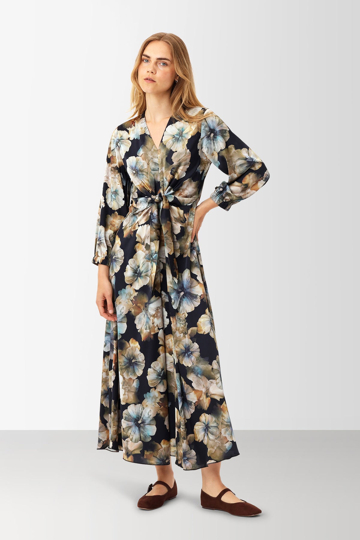 FAYE THREE QUARTER KJOLE maxi floral - FAYE THREE QUARTER