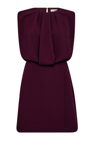 FalconCC Pleat Mini Dress 67-Plum - 36566