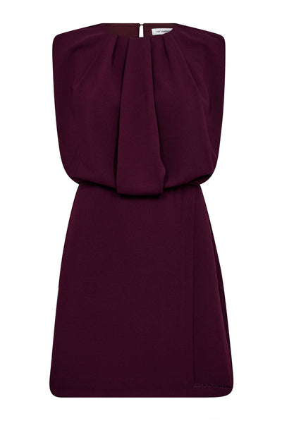 FalconCC Pleat Mini Dress 67-Plum - 36566 Thumbnail