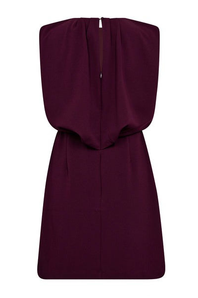 FalconCC Pleat Mini Dress 67-Plum - 36566 Thumbnail