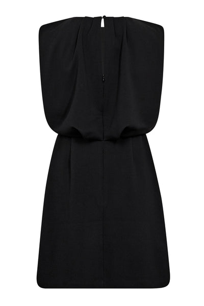 FalconCC Pleat Mini Dress 96-Black - 36566 Thumbnail