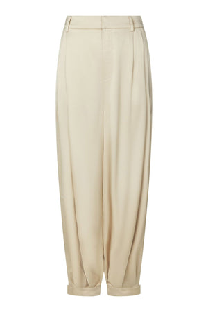 Fayla Drapy Satin Balloon Pant Dark Sand - 167418