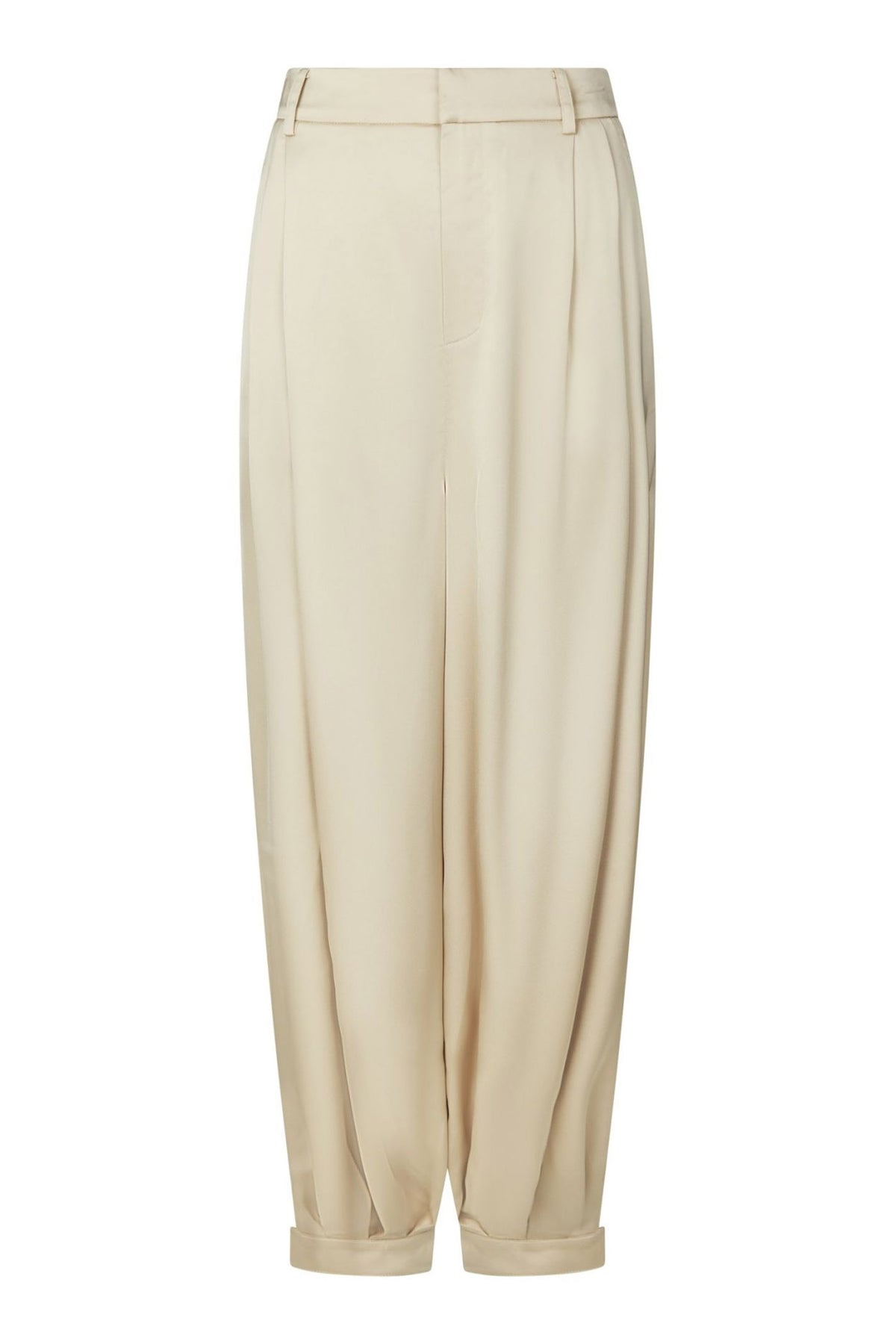 Fayla Drapy Satin Balloon Pant Dark Sand - 167418