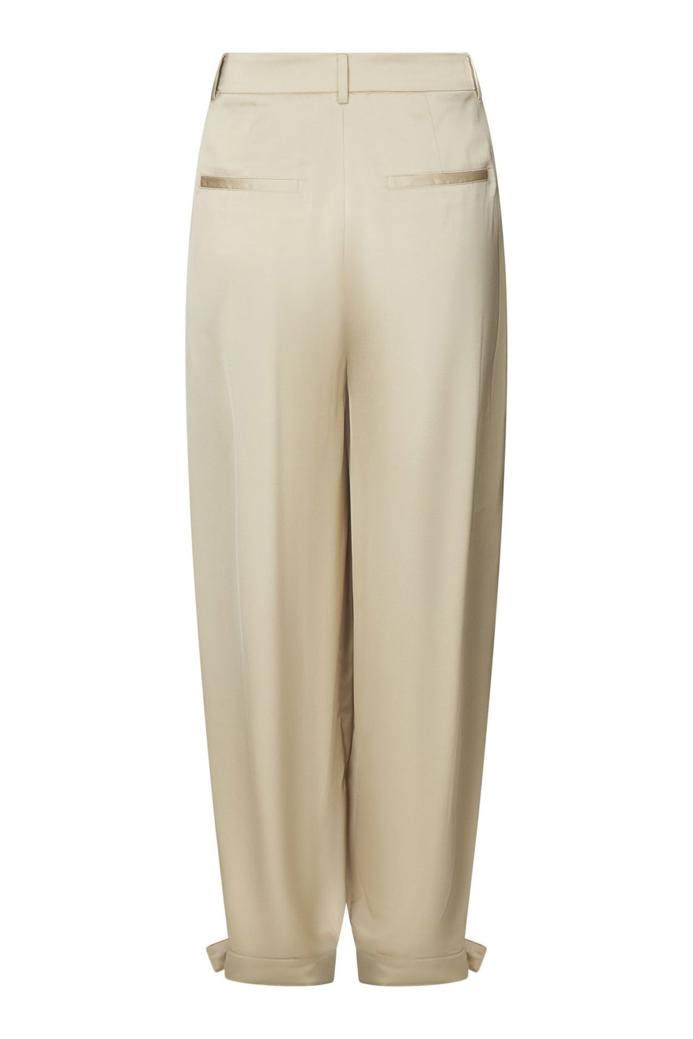 Fayla Drapy Satin Balloon Pant Dark Sand - 167418