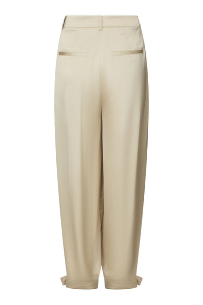 Fayla Drapy Satin Balloon Pant Dark Sand - 167418 Thumbnail