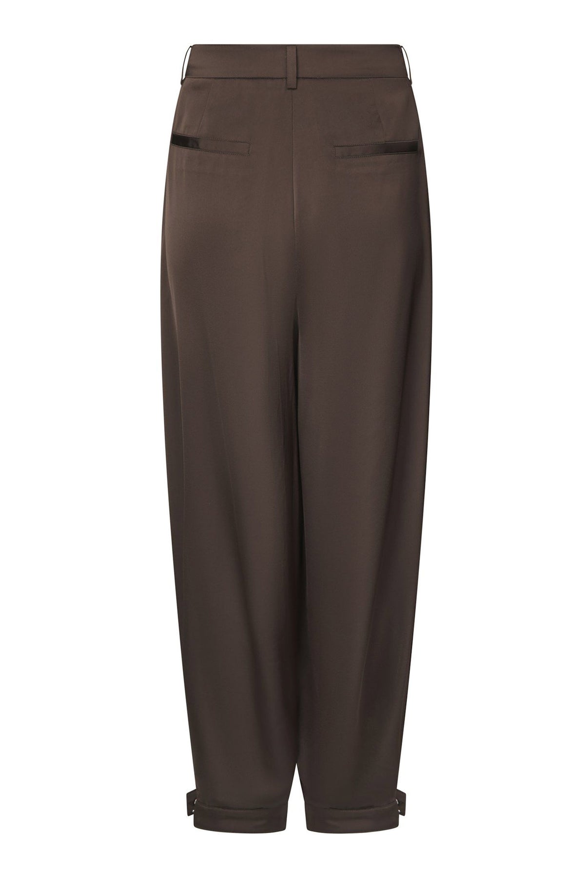 Fayla Drapy Satin Balloon Pant Dark brown - 167418