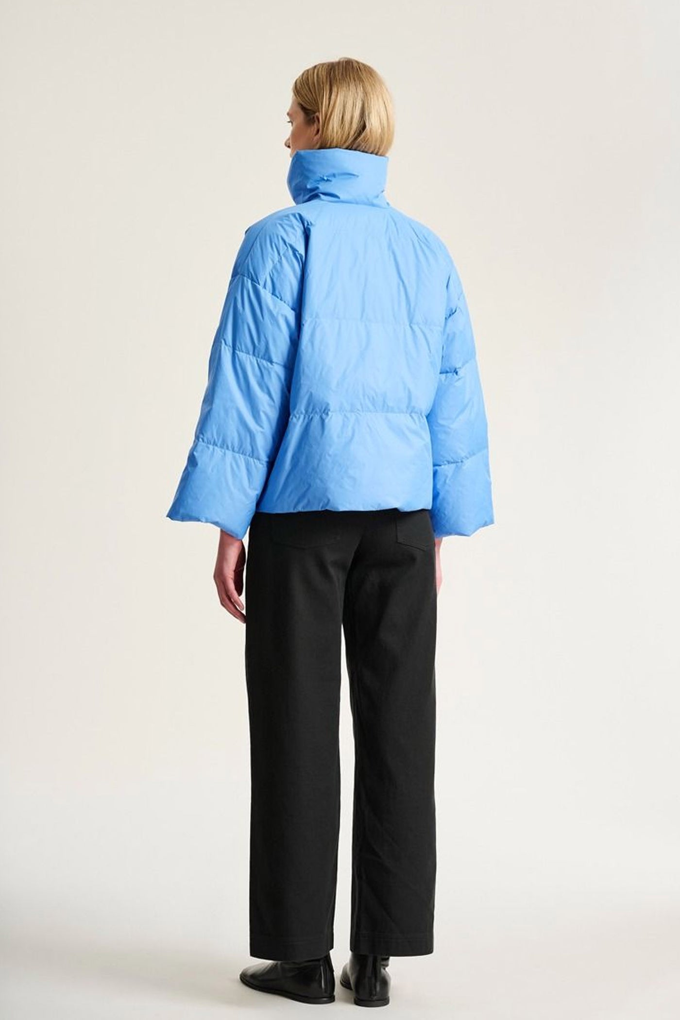 Feather down jakke med revers Lake Blue - 266-2092-5969