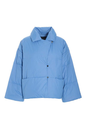Feather down jakke med revers Lake Blue - 266-2092-5969