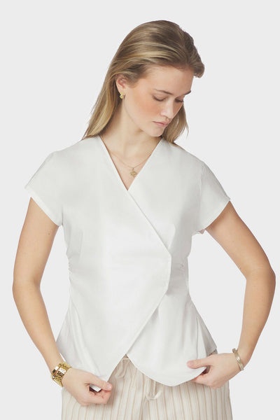 Fidi Poplin Top White - 168088 Thumbnail