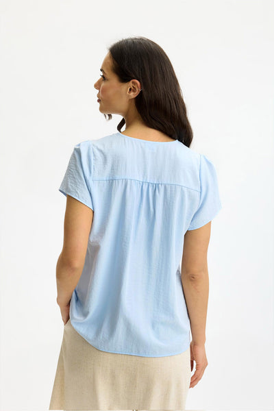 Blouse Maracol 3/4 sleeves Blue - 17176 Thumbnail