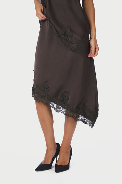 Fiora Lace Skirt Dark brown - 167417 Thumbnail