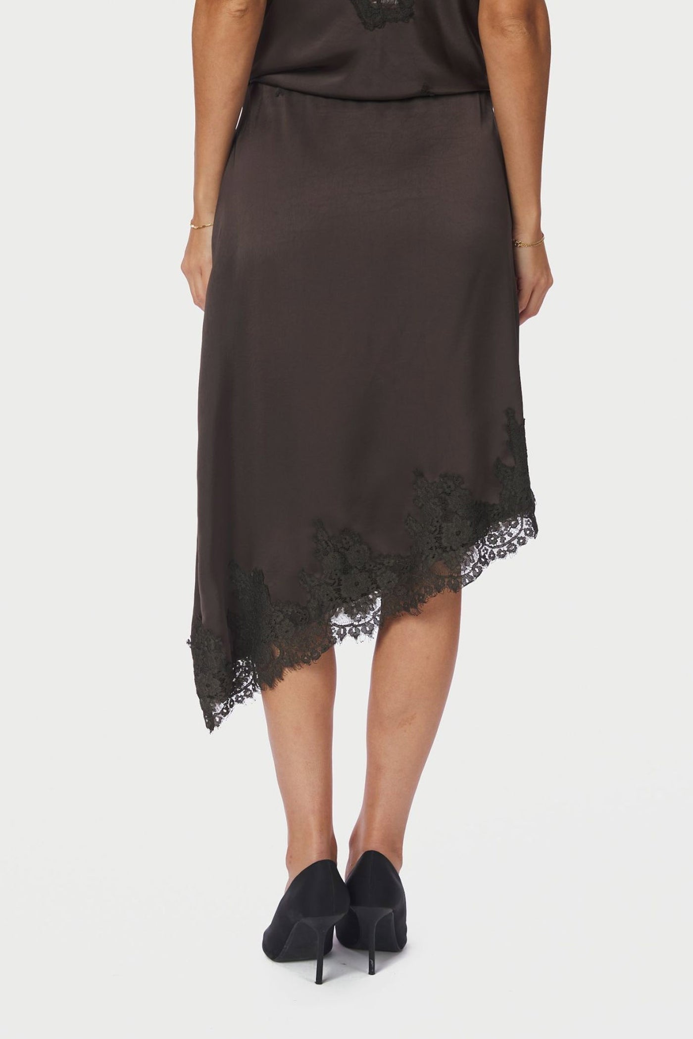 Fiora Lace Skirt Dark brown - 167417
