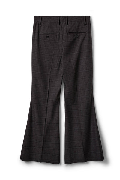 Flarissw Checked Flared Trouse Grey Check - S263206 Thumbnail