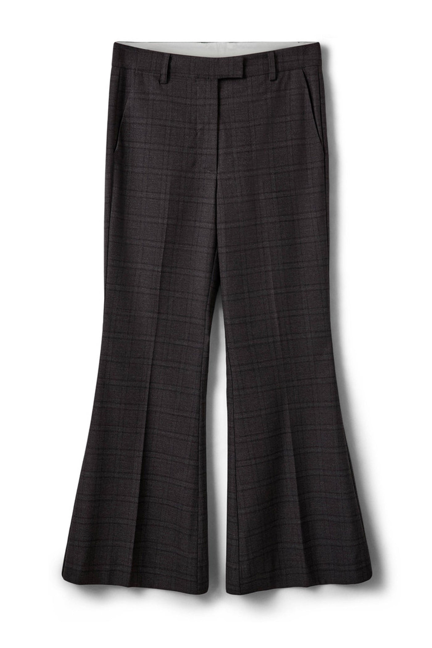 Flarissw Checked Flared Trouse Grey Check - S263206