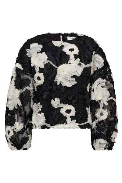 FleurCC Fluffy Blouse 96-Black - 35951 Thumbnail