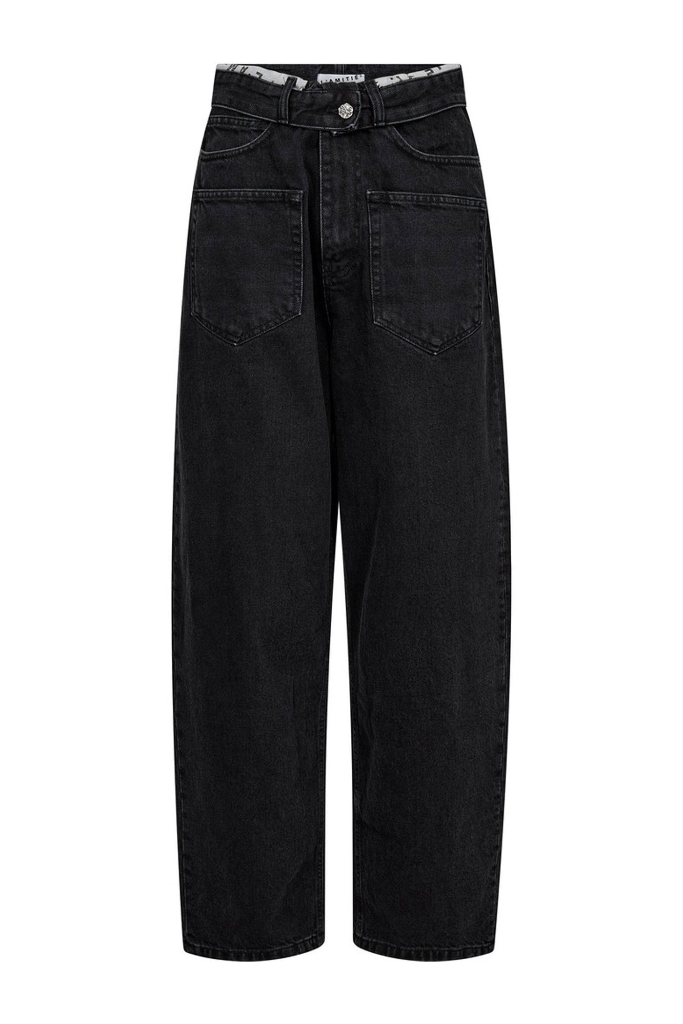 Flip Waist Black Pocket Jeans Black - HL10695