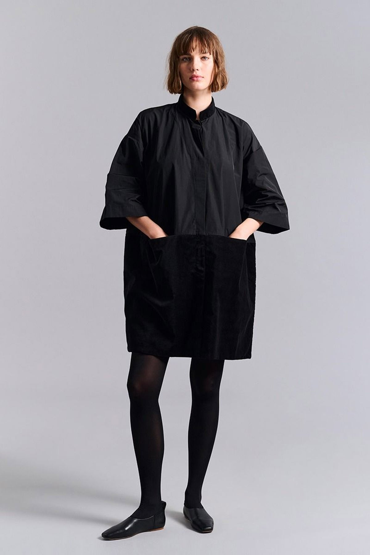 Fukkura poplin frakkekjole Black - 259-2380-5497
