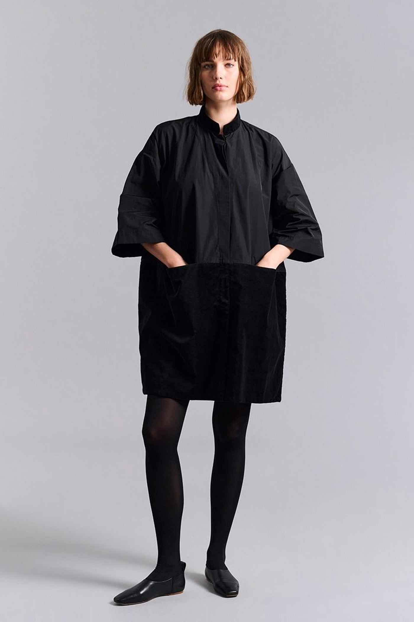Fukkura poplin frakkekjole Black - 259-2380-5497