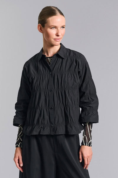 Fukkura poplin jakke med elast Black - 259-2380-5498 Thumbnail