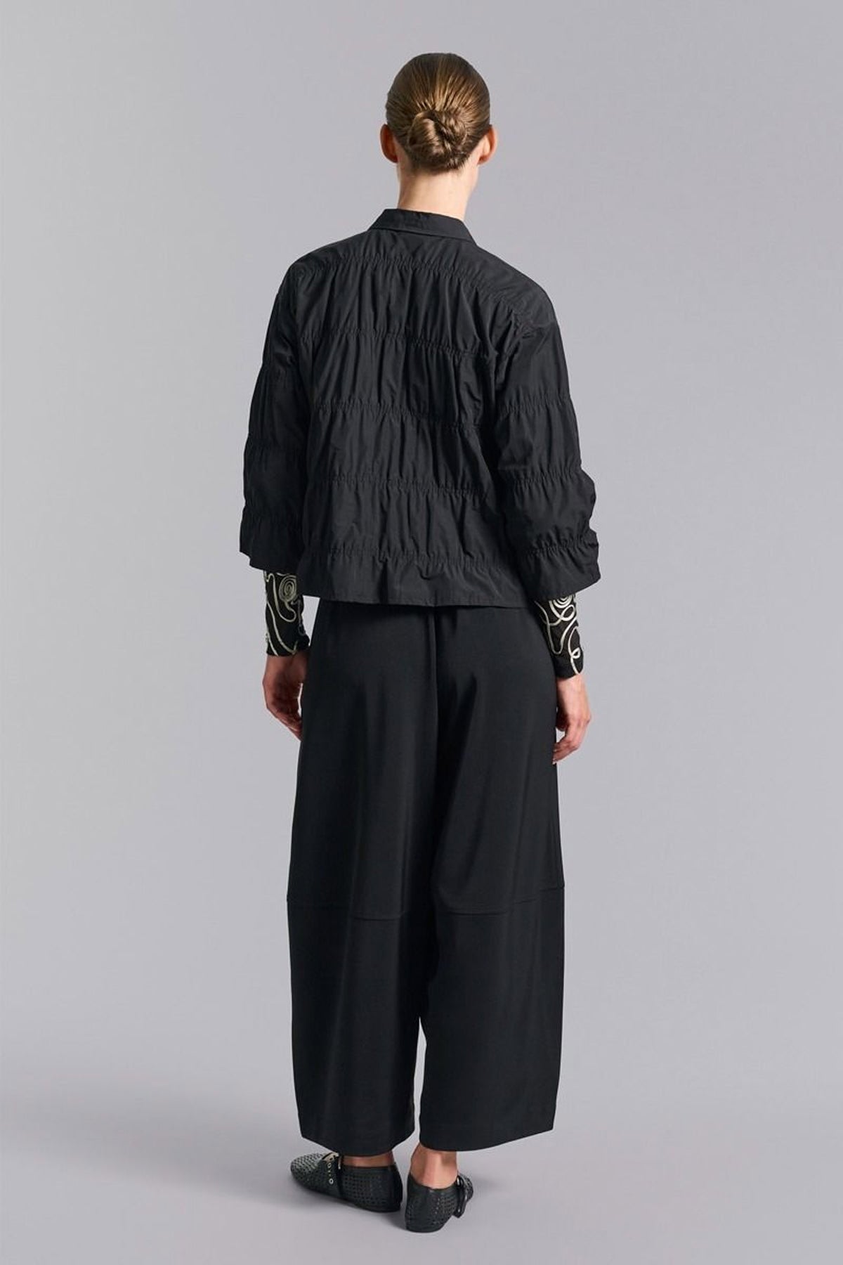 Fukkura poplin jakke med elast Black - 259-2380-5498