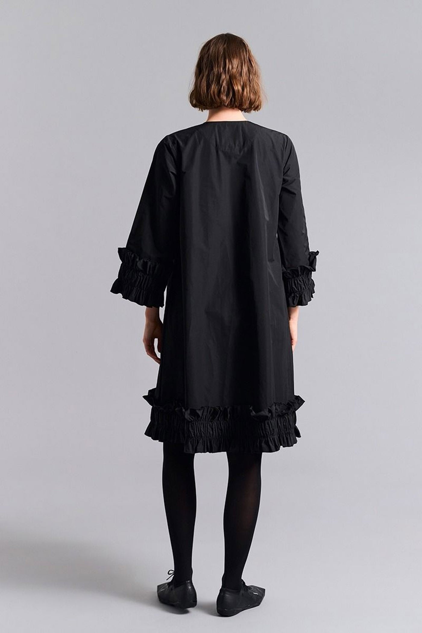 Fukkura poplin kjole med lynlås Black - 259-2380-5496