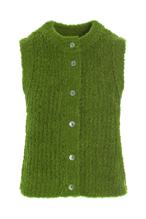 Fuwatto ærmeløs bluse GINKO GREEN - 257-1069-5462
