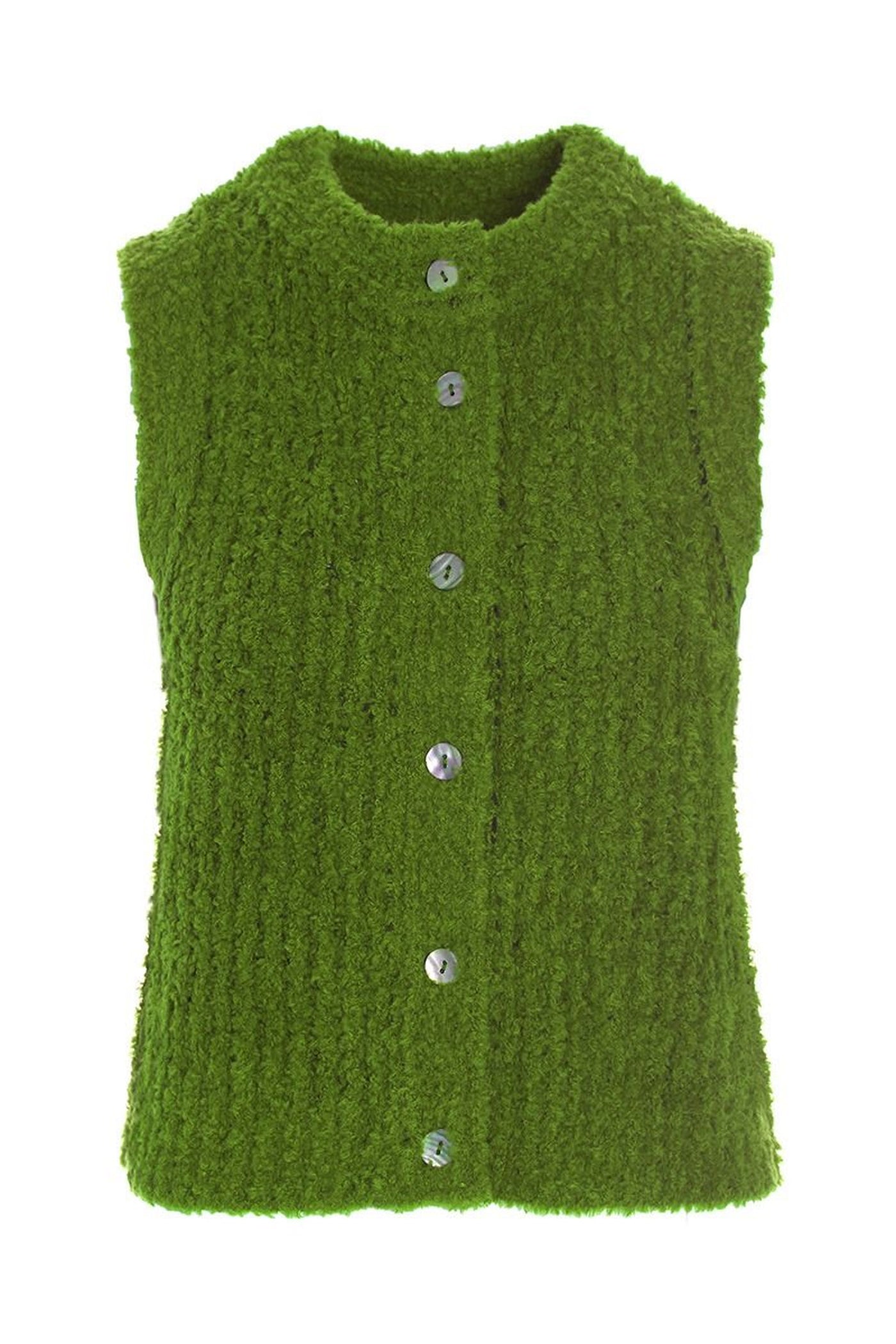 Fuwatto ærmeløs bluse GINKO GREEN - 257-1069-5462