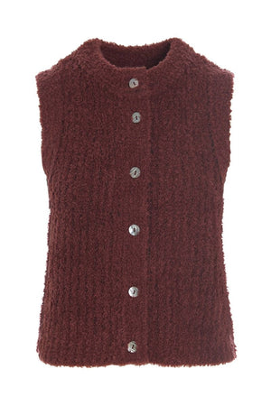 Fuwatto ærmeløs bluse Maroon - 257-1069-5462