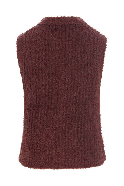 Fuwatto ærmeløs bluse Maroon - 257-1069-5462 Thumbnail