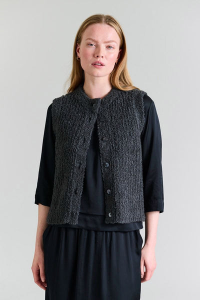 Fuwatto ærmeløs bluse Pirate Black - 257-1069-5462 Thumbnail