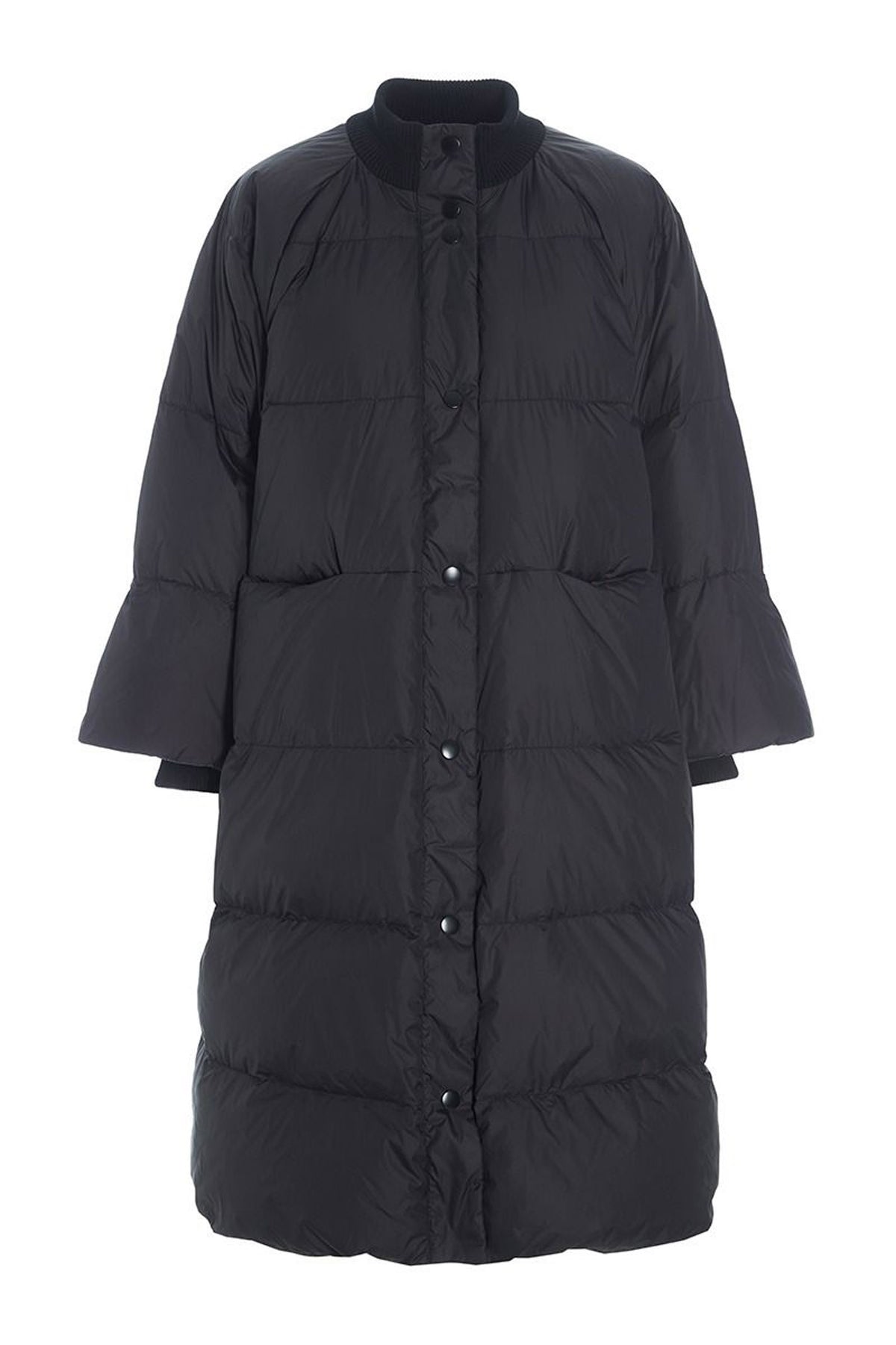 Feather down frakke med knappe Black - 257-2092-5437