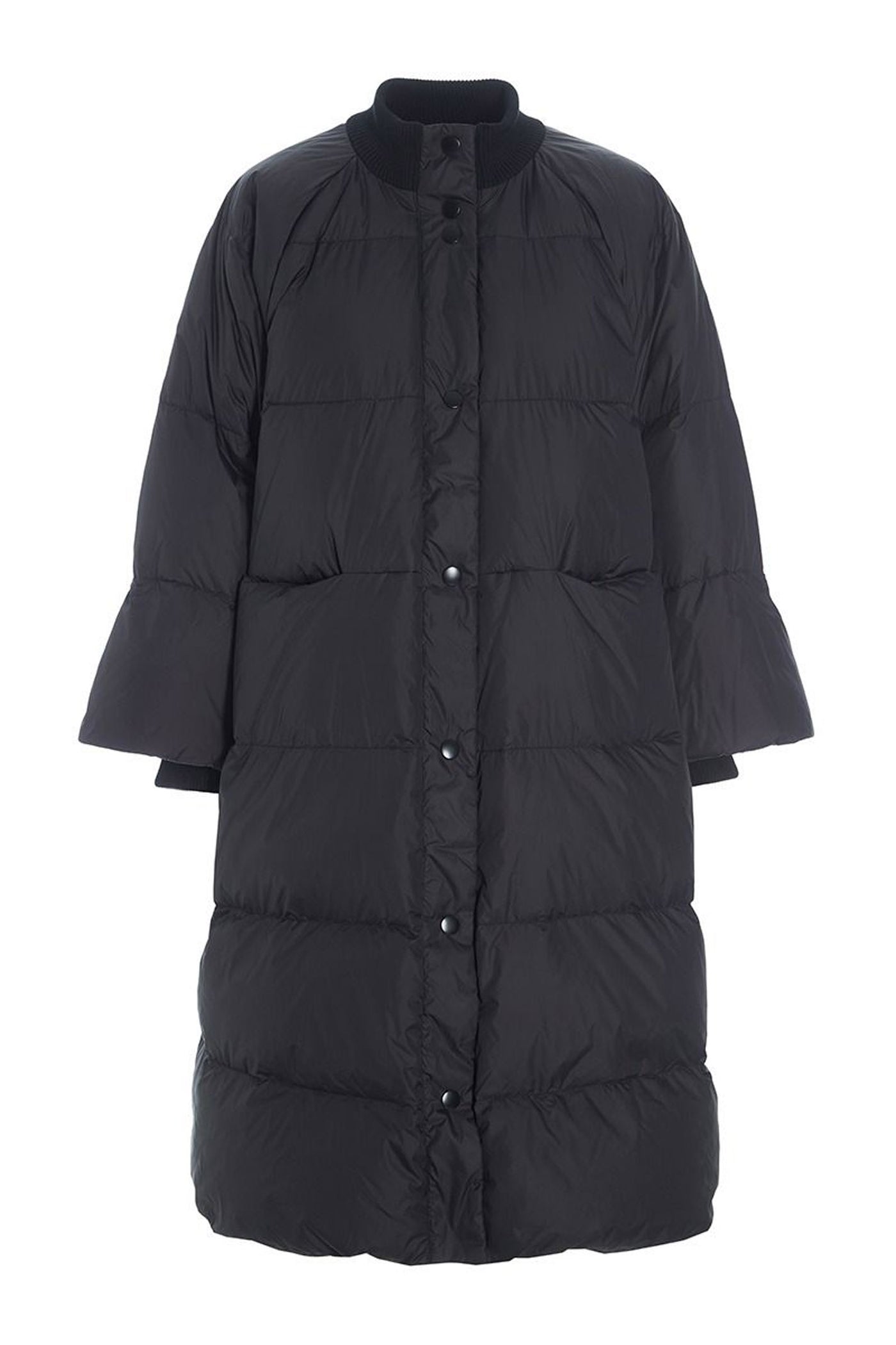 Feather down frakke med knappe Black - 257-2092-5437