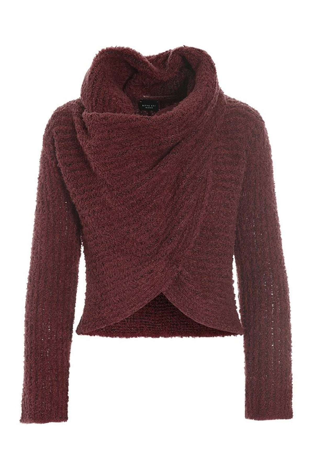 Fuwatto vandfaldsbluse Maroon - 257-1069-5461