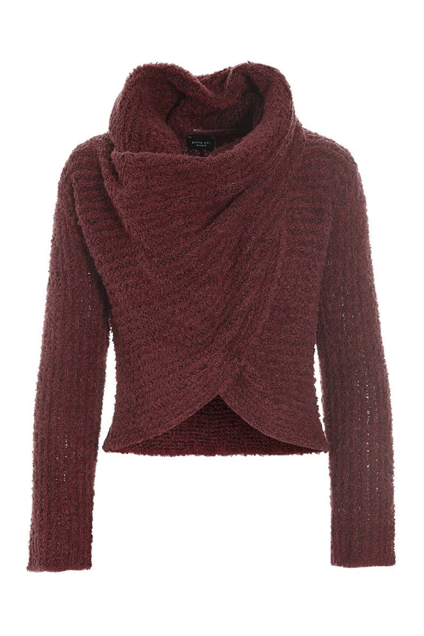 Fuwatto vandfaldsbluse Maroon - 257-1069-5461