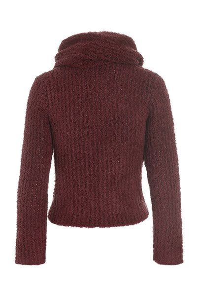 Fuwatto vandfaldsbluse Maroon - 257-1069-5461 Thumbnail