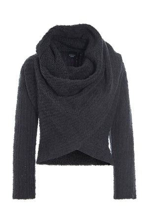 Fuwatto vandfaldsbluse Pirate Black - 257-1069-5461