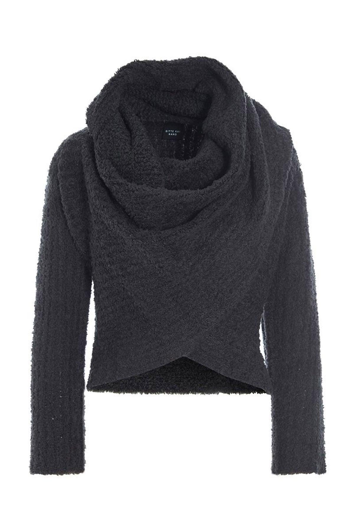 Fuwatto vandfaldsbluse Pirate Black - 257-1069-5461