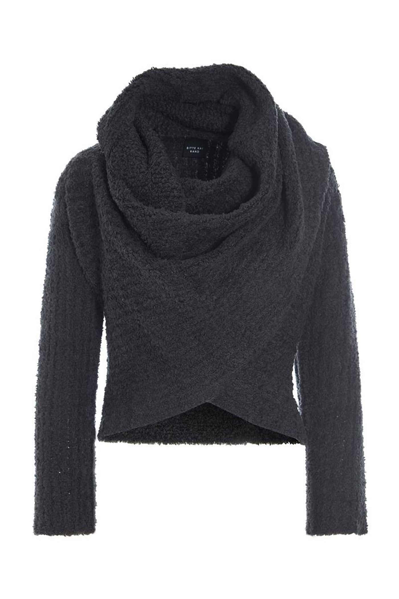 Fuwatto vandfaldsbluse Pirate Black - 257-1069-5461