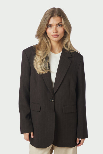 Gaby Pinstripe Dark brown - 168204 Thumbnail