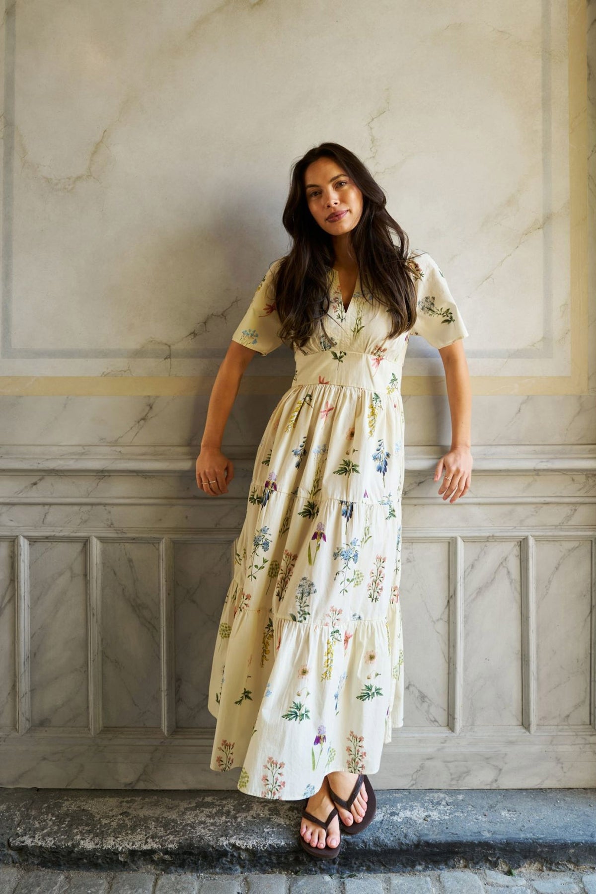 Gardena Flower Rank Dress OFF WHITE - 167972