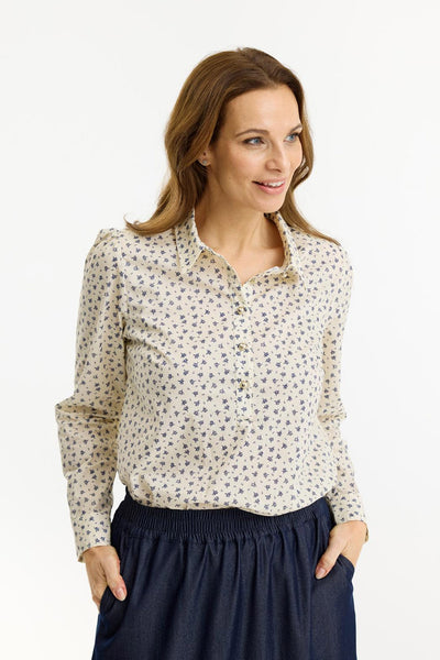 Gina blouse Blue - 16982 Thumbnail