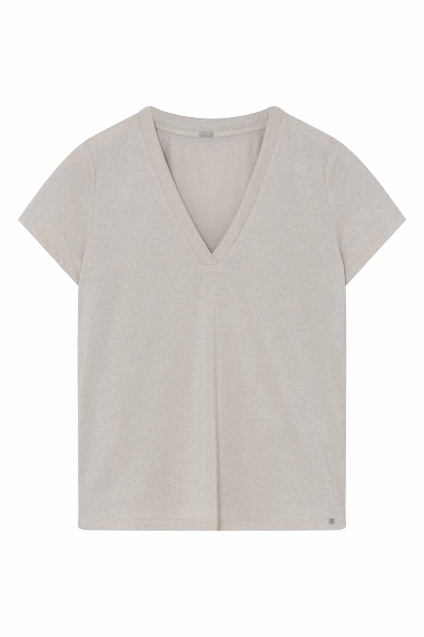 Ginnie, V-neck t-shirt S/S 92020-Almond - 60714/1604