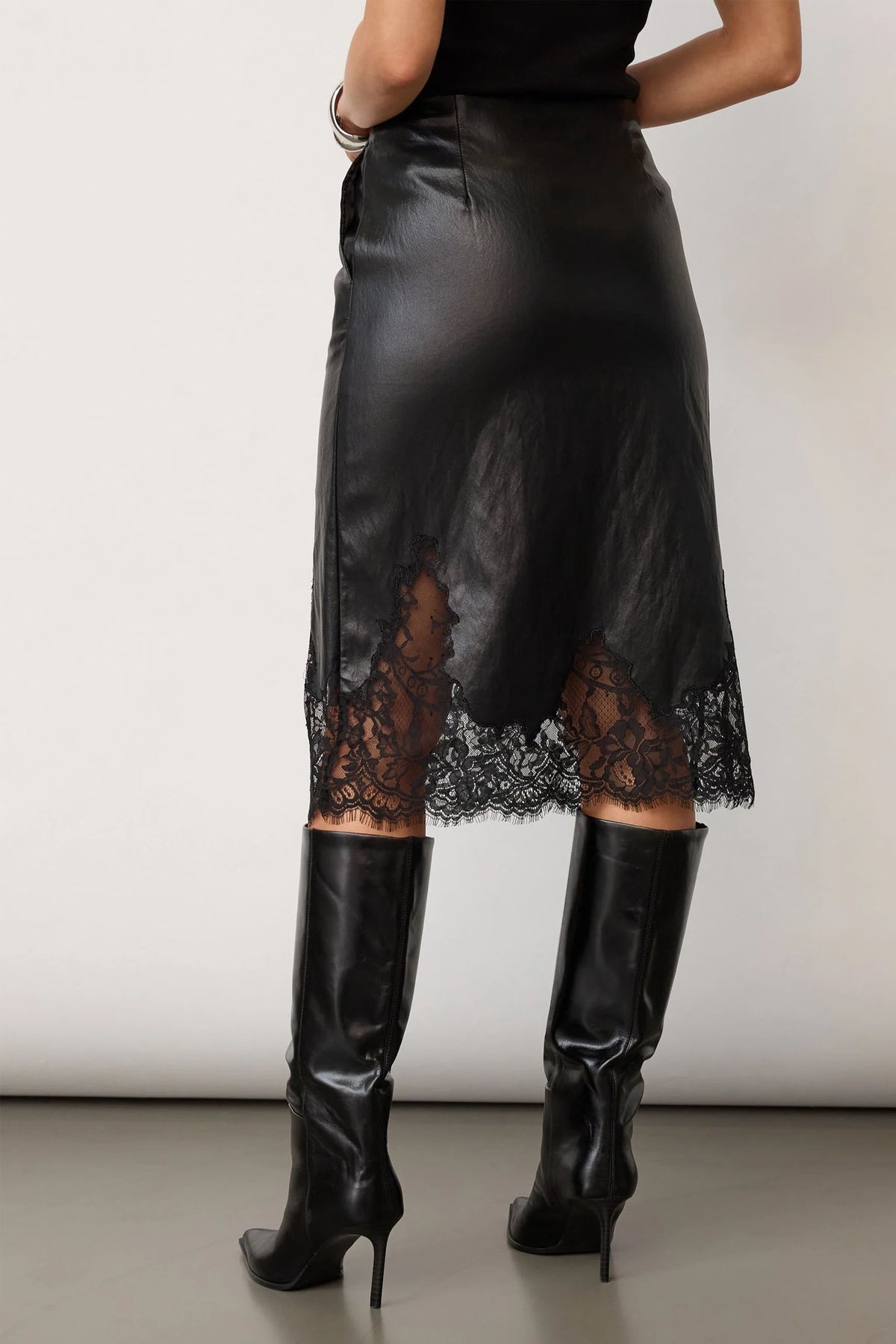 GittCC Lace Midi Skirt 96-Black - 44045