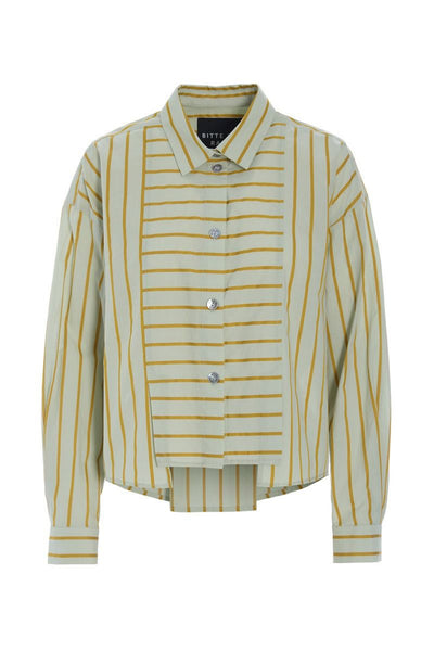 Golden stripes skjorte med læg AQUA GOLDEN STRIPES - 266-2487-5328 Thumbnail