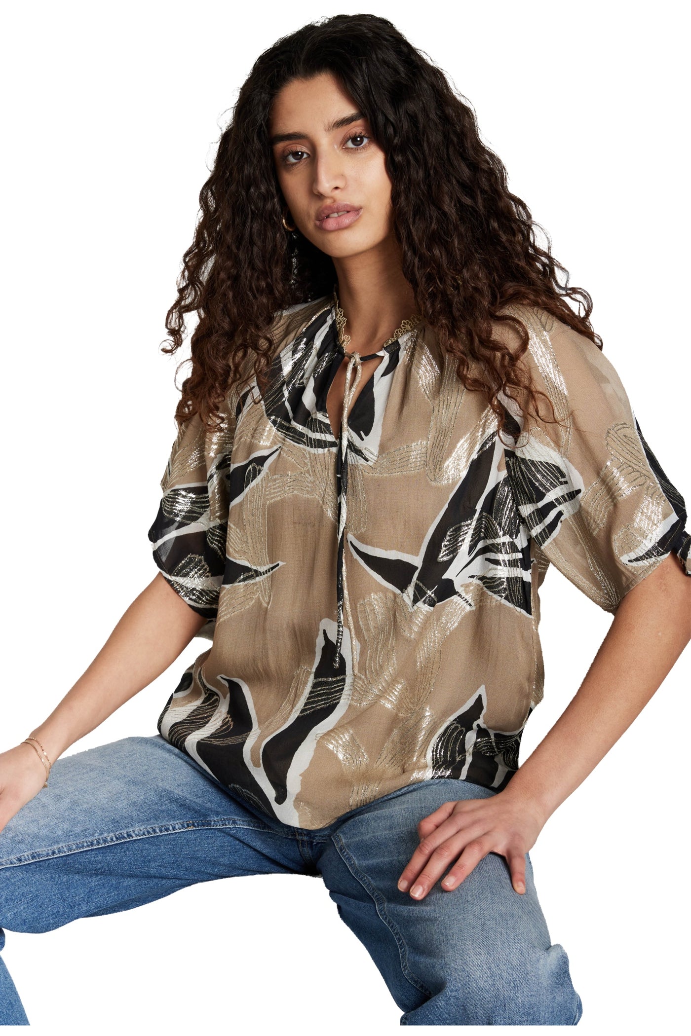 SommiBBKarly blouse Leaves Artwork - BBW4898